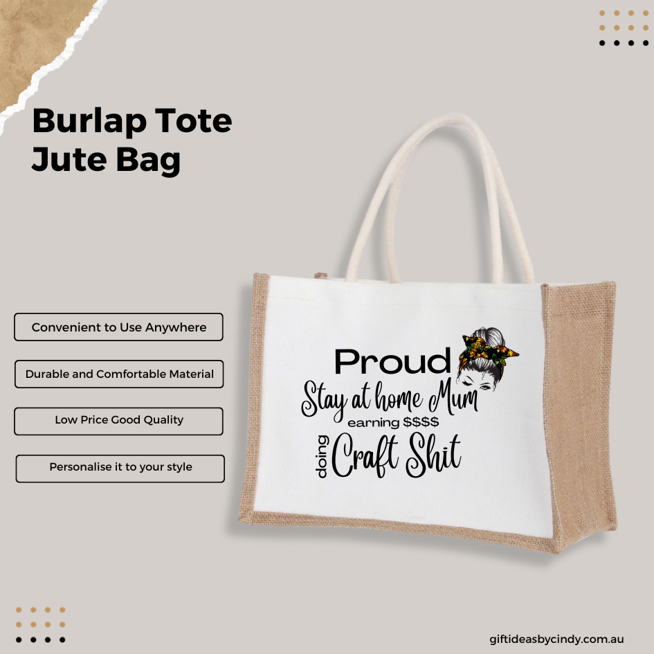Personalised Burlap Tote Jute Bag