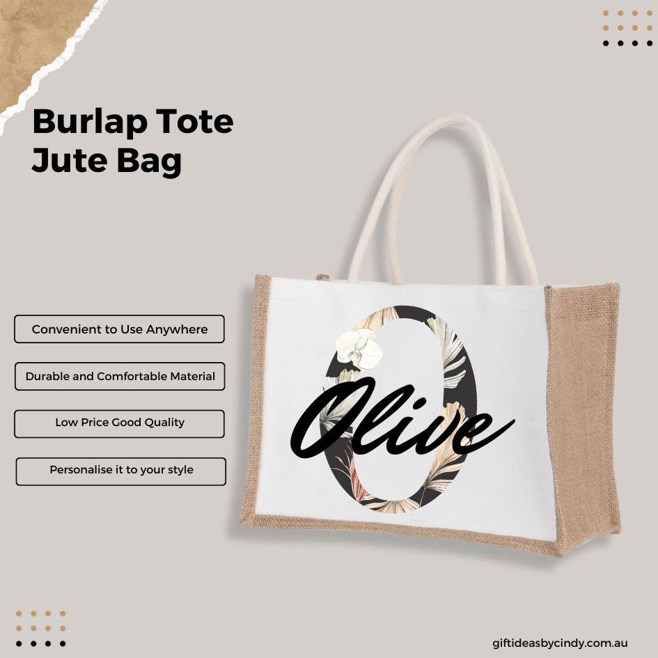 Personalised Burlap Tote Jute Bag